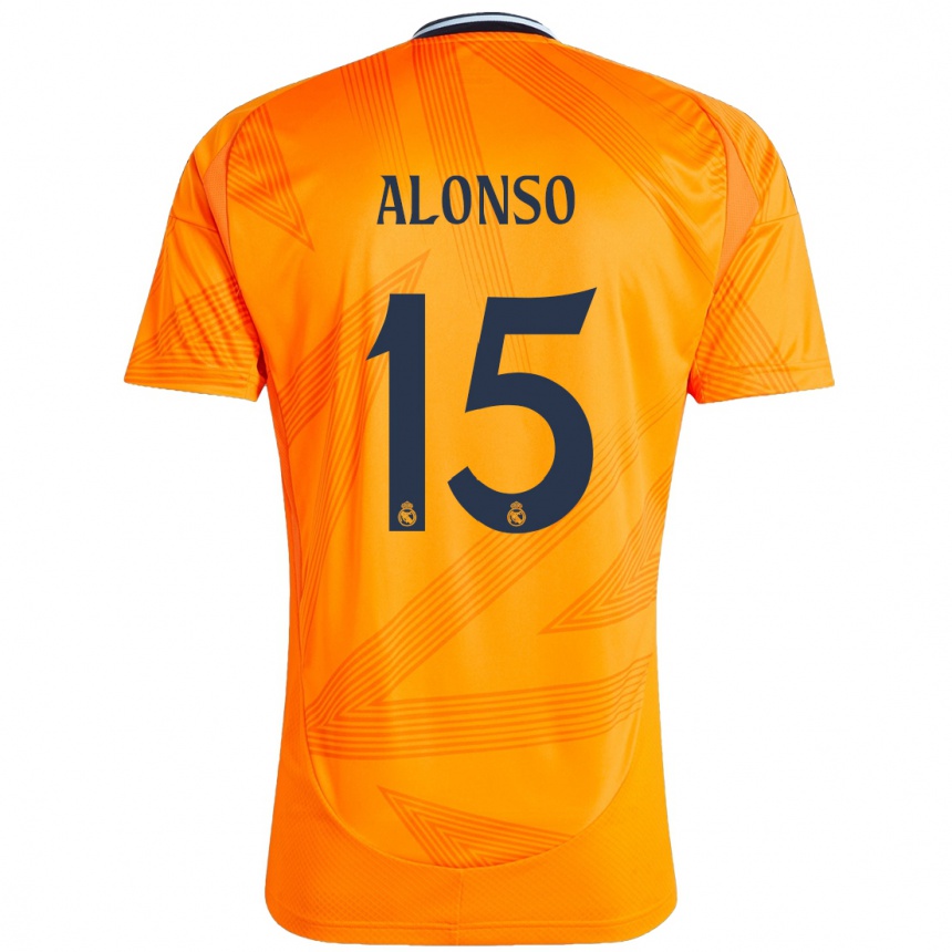 Niño Fútbol Camiseta Borja Alonso #15 Naranja 2ª Equipación 2024/25