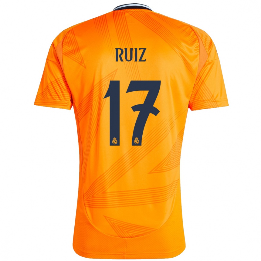 Niño Fútbol Camiseta David Ruiz #17 Naranja 2ª Equipación 2024/25