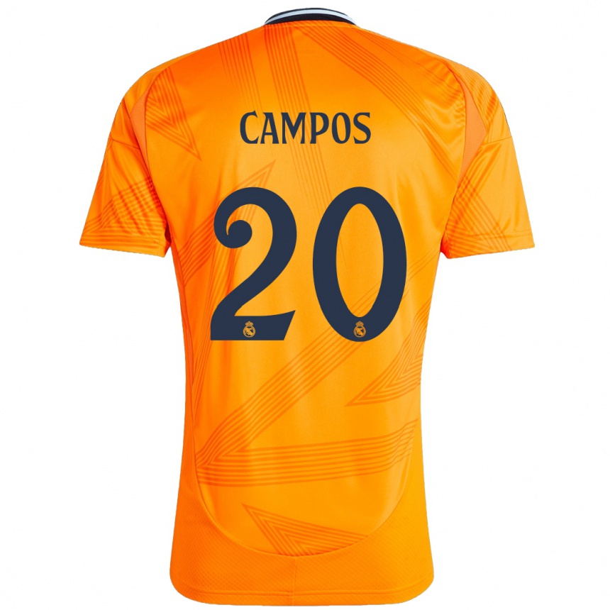 Niño Fútbol Camiseta Andrés Campos #20 Naranja 2ª Equipación 2024/25