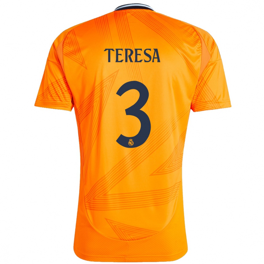 Niño Fútbol Camiseta Teresa Abelleira #3 Naranja 2ª Equipación 2024/25