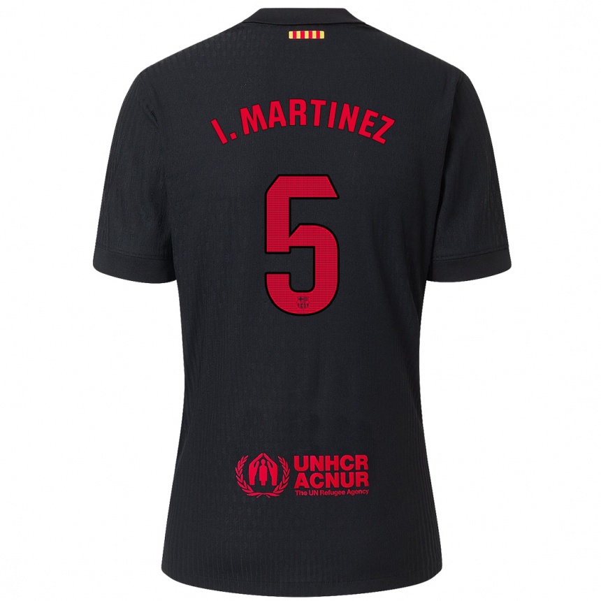 Niño Fútbol Camiseta Iñigo Martínez #5 Negro Rojo 2ª Equipación 2024/25