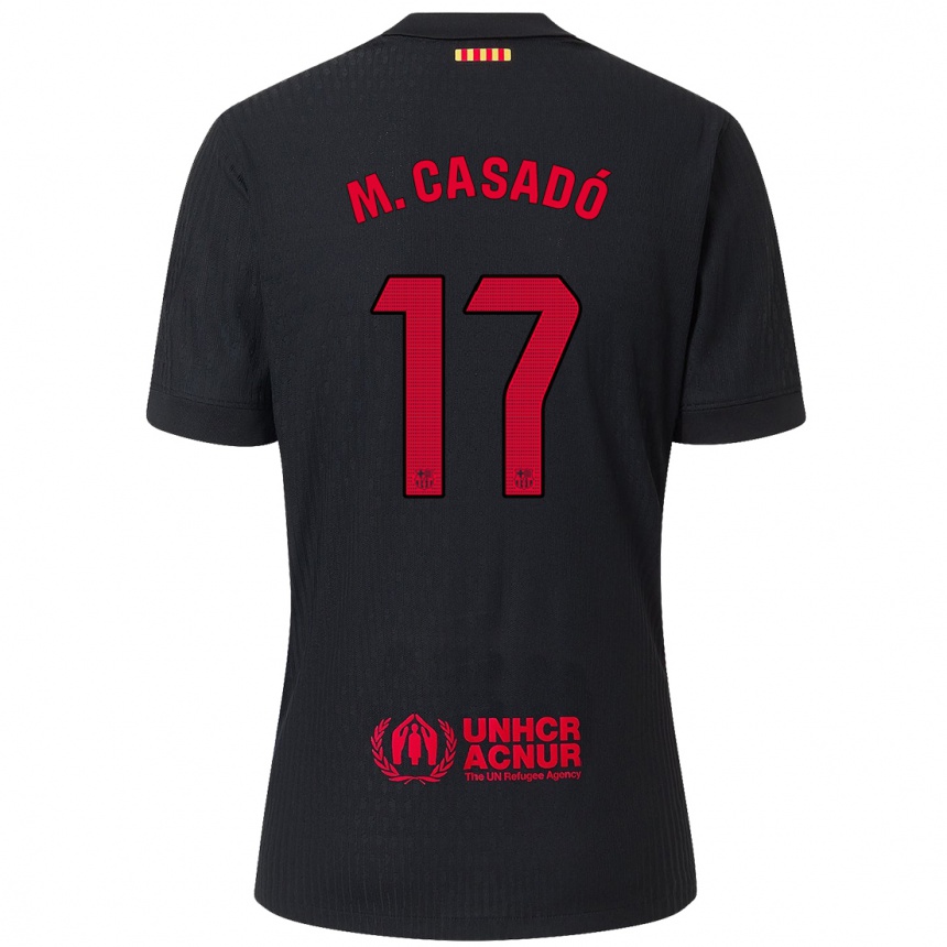 Niño Fútbol Camiseta Marc Casado #17 Negro Rojo 2ª Equipación 2024/25