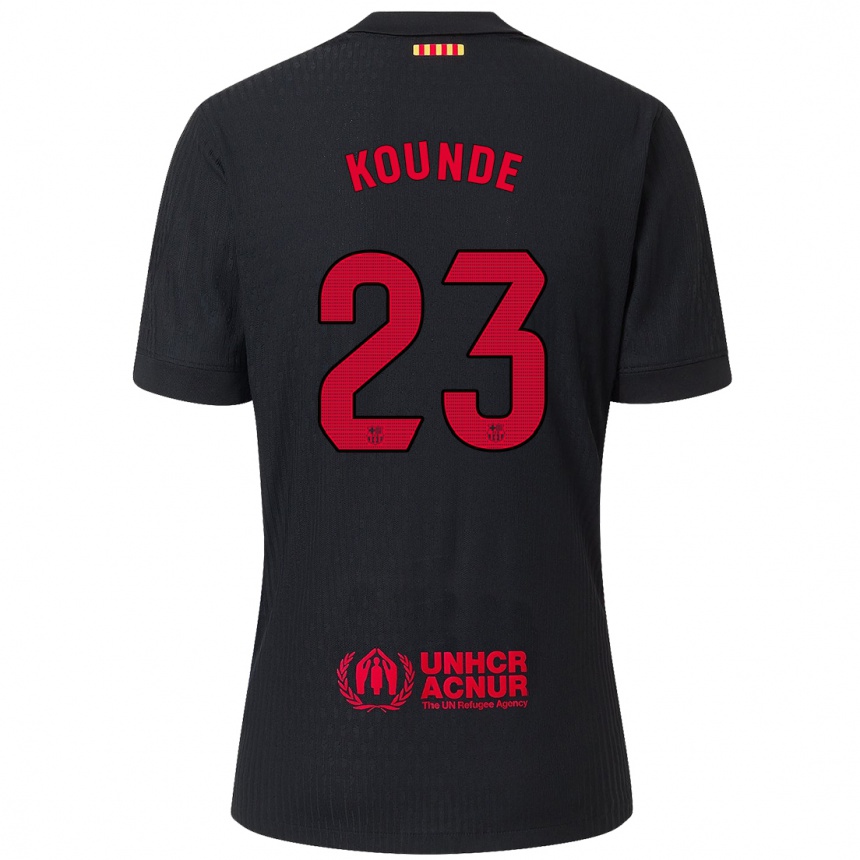 Niño Fútbol Camiseta Jules Kounde #23 Negro Rojo 2ª Equipación 2024/25