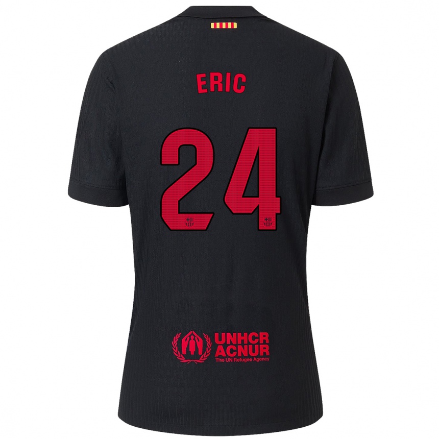 Niño Fútbol Camiseta Eric Garcia #24 Negro Rojo 2ª Equipación 2024/25