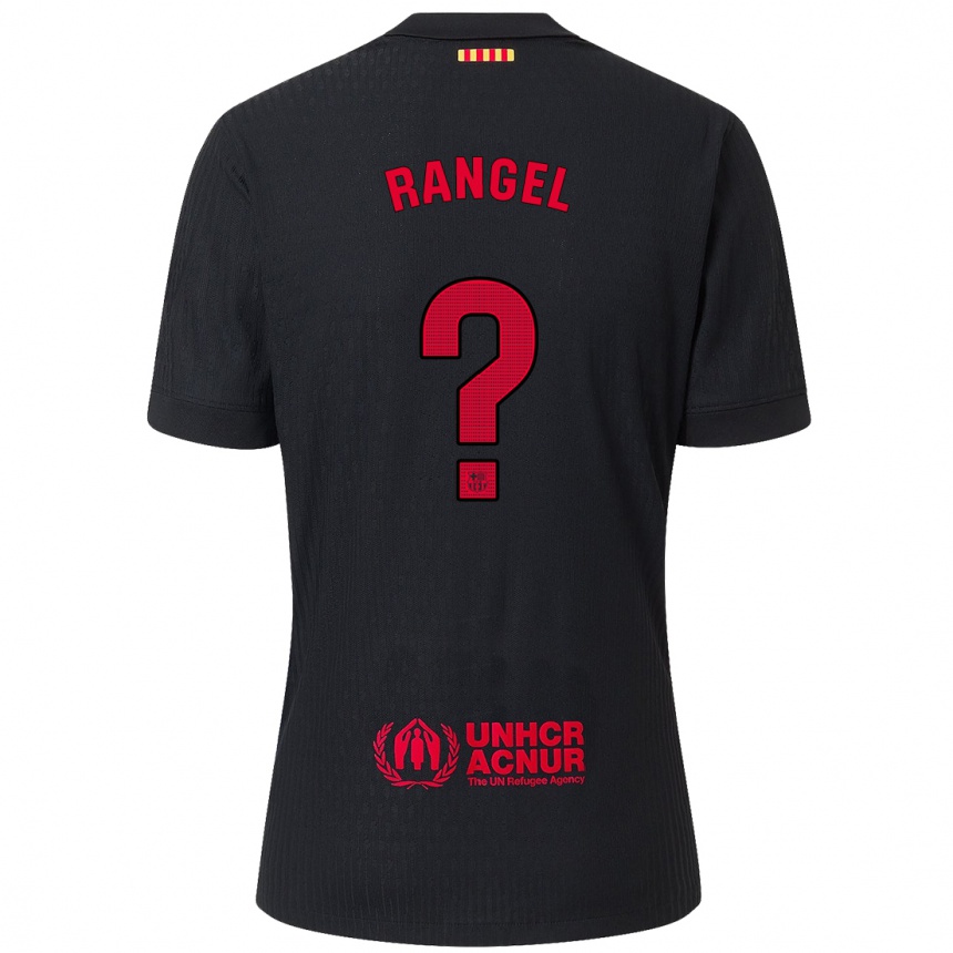 Niño Fútbol Camiseta Héctor Rangel #0 Negro Rojo 2ª Equipación 2024/25