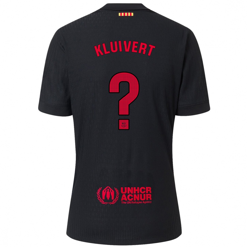 Niño Fútbol Camiseta Shane Kluivert #0 Negro Rojo 2ª Equipación 2024/25