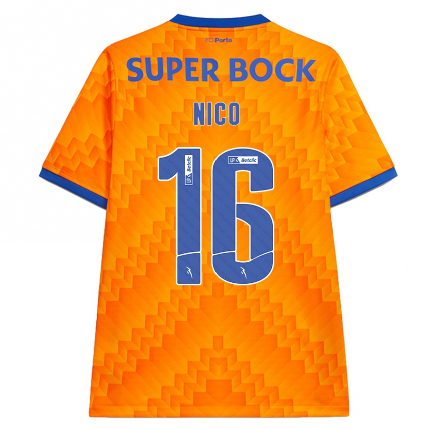 Niño Fútbol Camiseta Nico Gonzalez #16 Naranja 2ª Equipación 2024/25