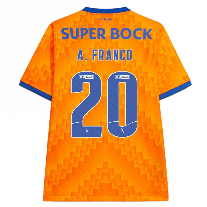 Niño Fútbol Camiseta André Franco #20 Naranja 2ª Equipación 2024/25