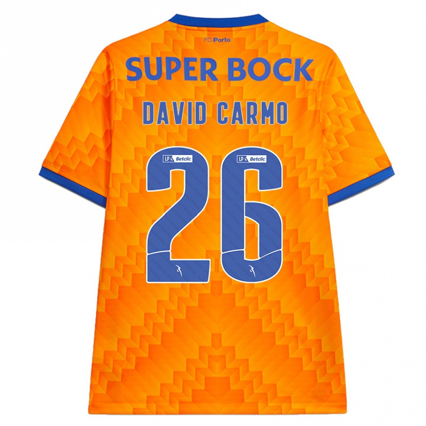 Niño Fútbol Camiseta David Carmo #26 Naranja 2ª Equipación 2024/25