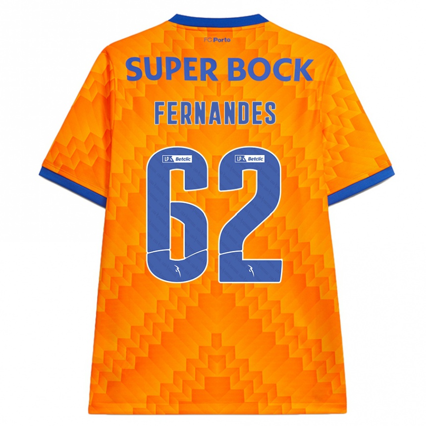 Niño Fútbol Camiseta Rodrigo Fernandes #62 Naranja 2ª Equipación 2024/25