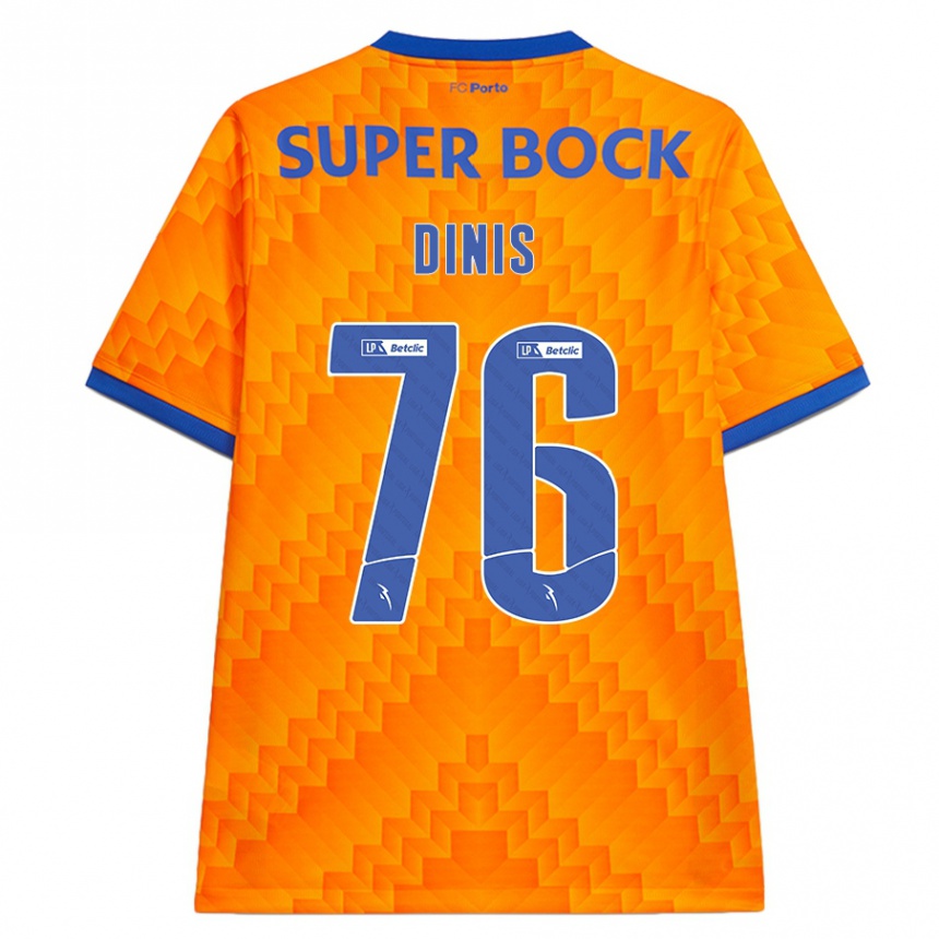 Niño Fútbol Camiseta Dinis #76 Naranja 2ª Equipación 2024/25