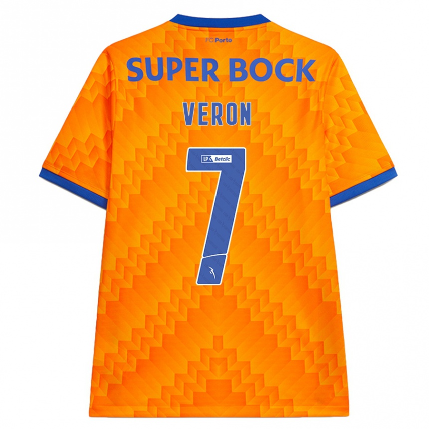 Niño Fútbol Camiseta Gabriel Veron #7 Naranja 2ª Equipación 2024/25