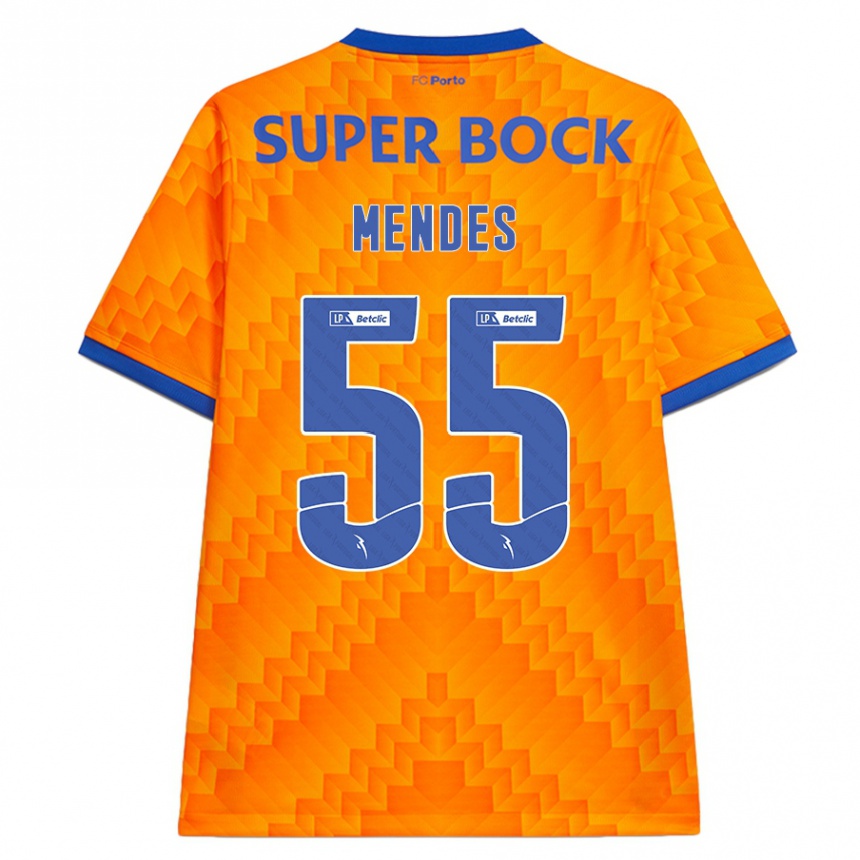 Niño Fútbol Camiseta João Mendes #55 Naranja 2ª Equipación 2024/25