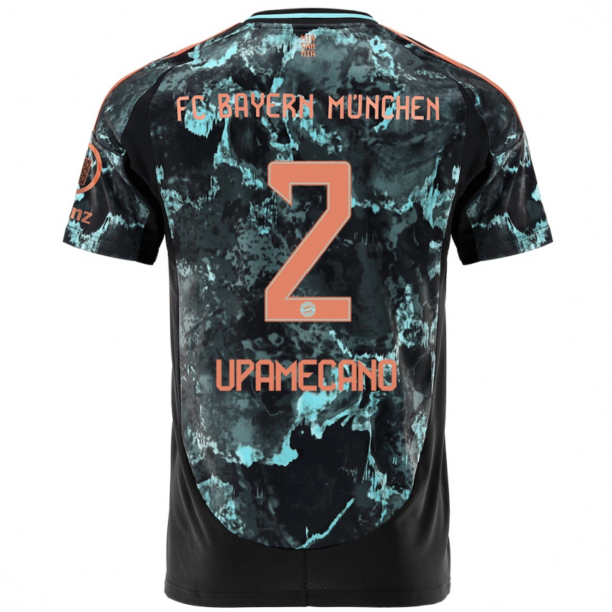 Niño Fútbol Camiseta Dayot Upamecano #2 Negro 2ª Equipación 2024/25