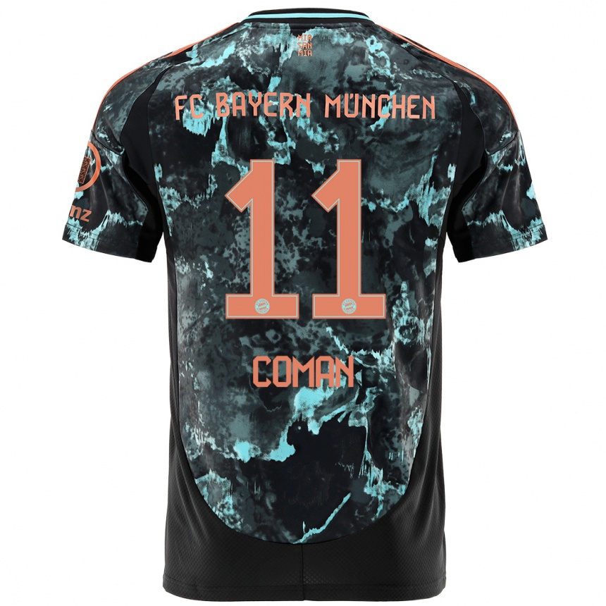 Niño Fútbol Camiseta Kingsley Coman #11 Negro 2ª Equipación 2024/25