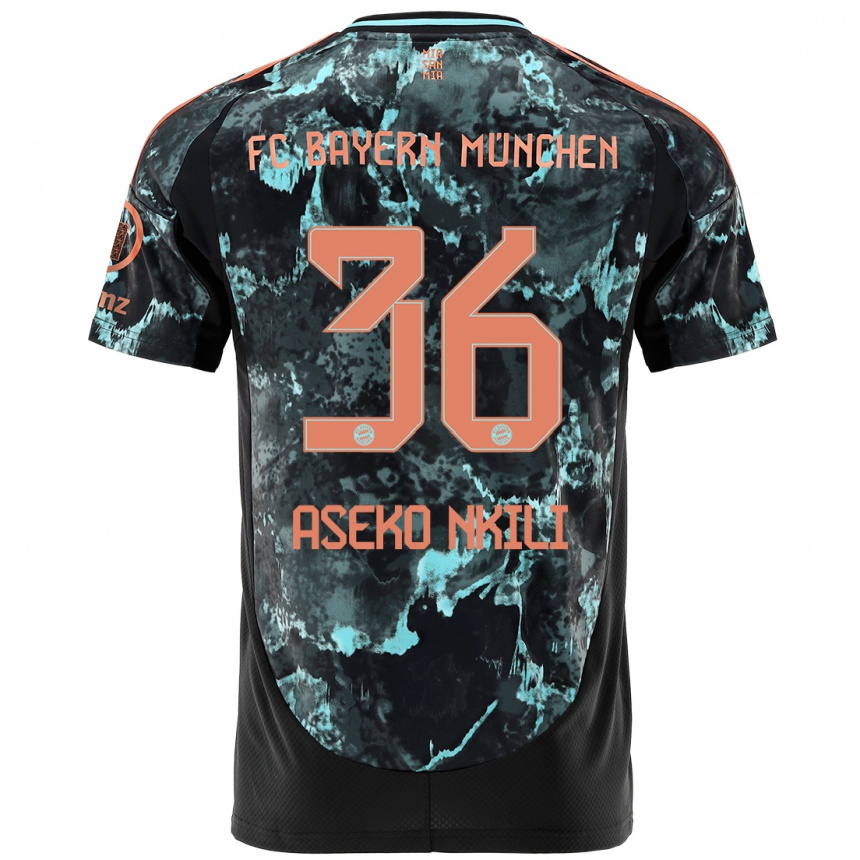 Niño Fútbol Camiseta Noel Aseko Nkili #36 Negro 2ª Equipación 2024/25