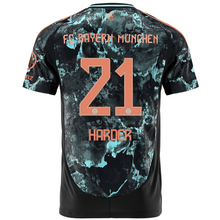 Niño Fútbol Camiseta Pernille Harder #21 Negro 2ª Equipación 2024/25