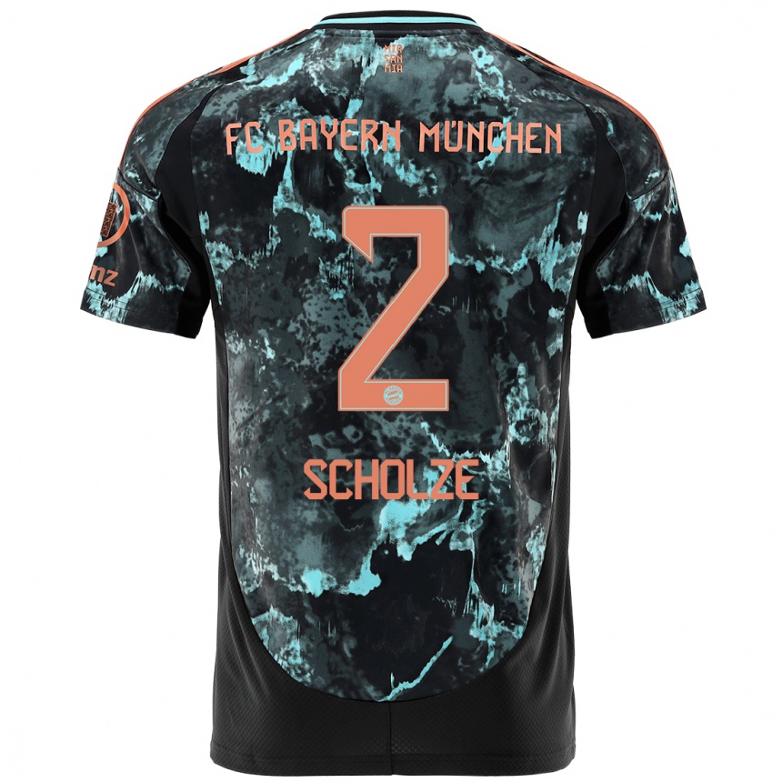 Niño Fútbol Camiseta Max Scholze #2 Negro 2ª Equipación 2024/25