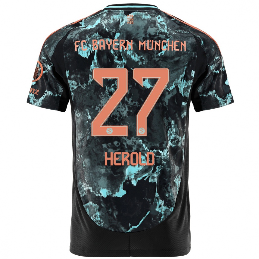 Niño Fútbol Camiseta David Herold #27 Negro 2ª Equipación 2024/25