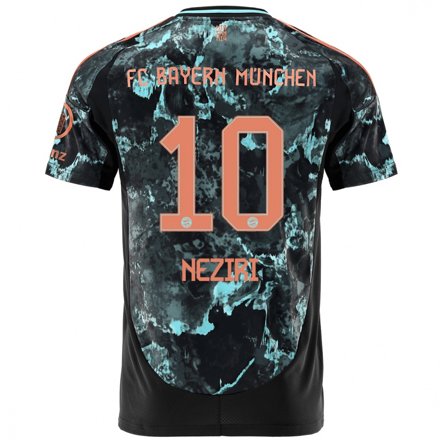 Niño Fútbol Camiseta Behar Neziri #10 Negro 2ª Equipación 2024/25