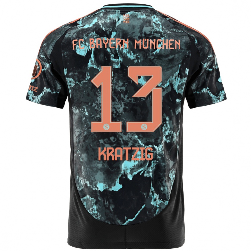 Niño Fútbol Camiseta Frans Kratzig #13 Negro 2ª Equipación 2024/25