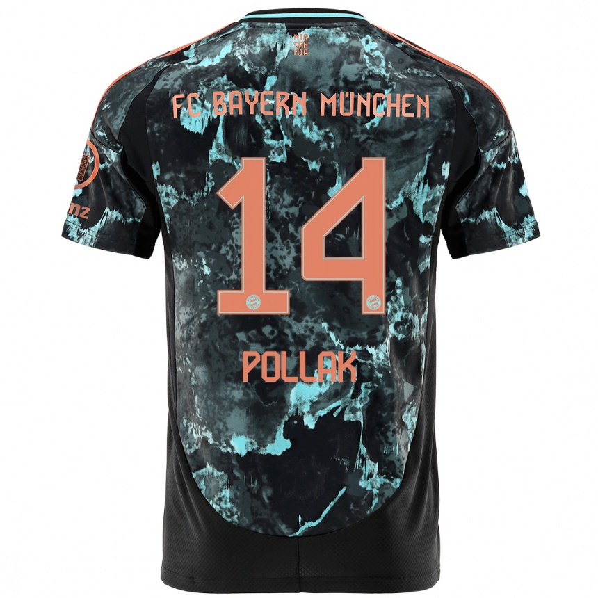 Niño Fútbol Camiseta Florian Pollak #14 Negro 2ª Equipación 2024/25