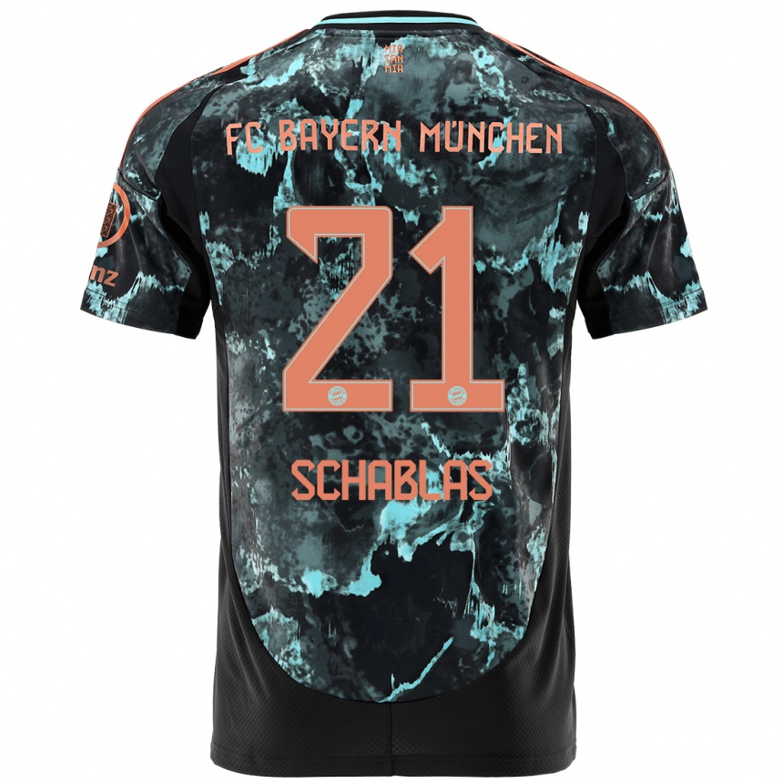 Niño Fútbol Camiseta Matteo Schablas #21 Negro 2ª Equipación 2024/25