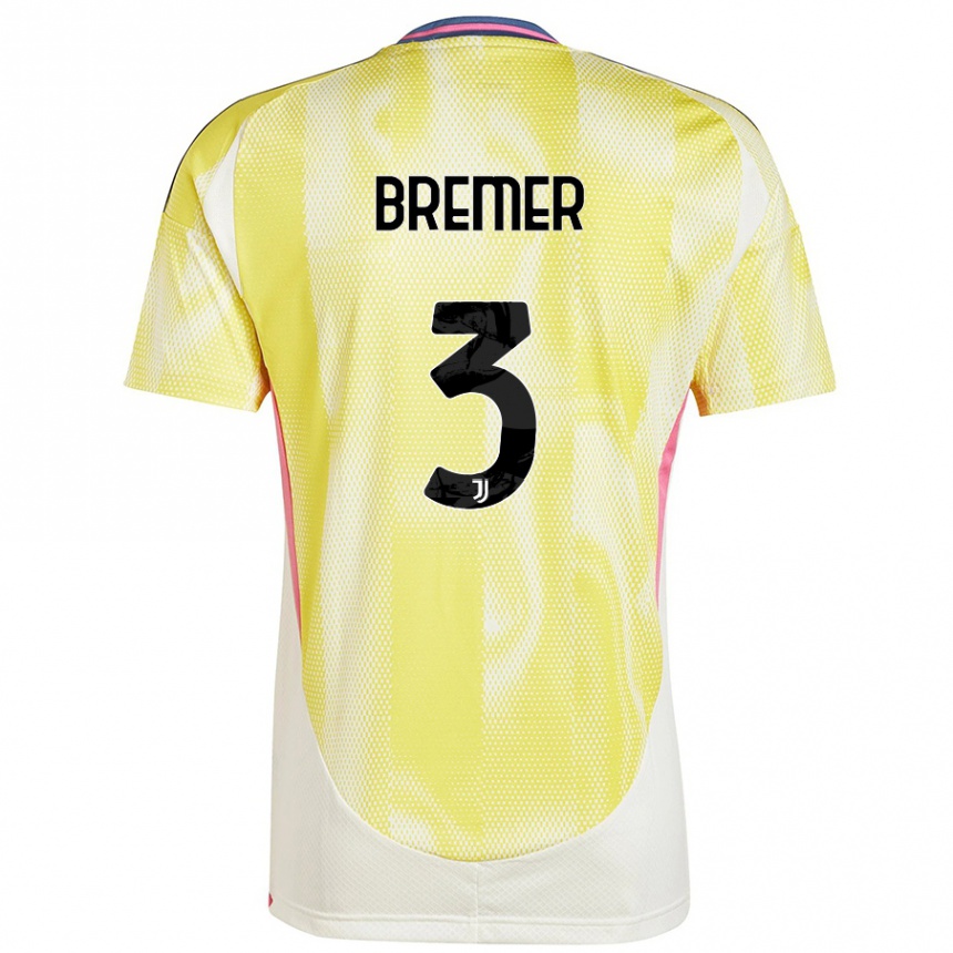 Niño Fútbol Camiseta Bremer #3 Amarillo Solar 2ª Equipación 2024/25