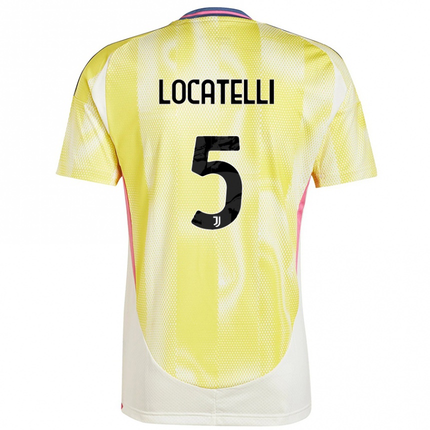 Niño Fútbol Camiseta Manuel Locatelli #5 Amarillo Solar 2ª Equipación 2024/25