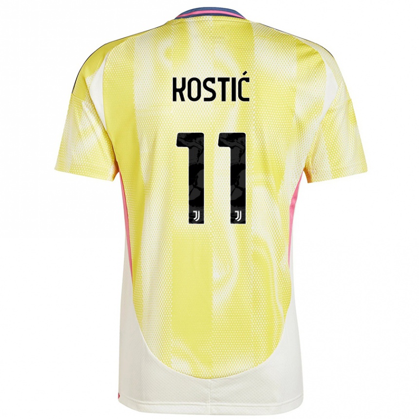 Niño Fútbol Camiseta Filip Kostic #11 Amarillo Solar 2ª Equipación 2024/25