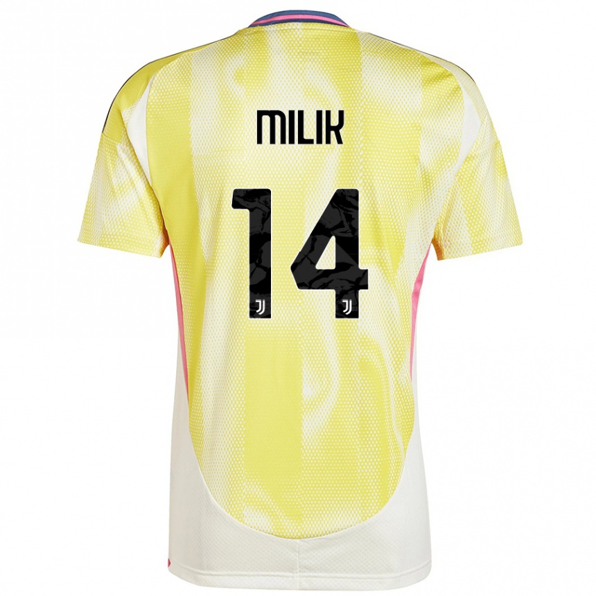 Niño Fútbol Camiseta Arkadiusz Milik #14 Amarillo Solar 2ª Equipación 2024/25