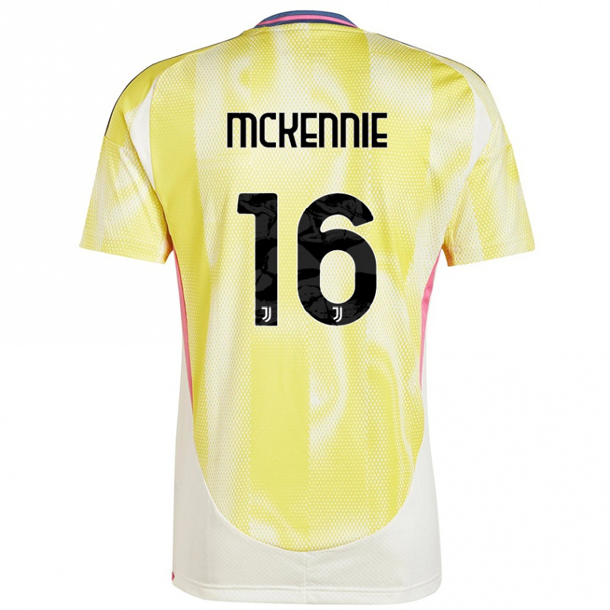 Niño Fútbol Camiseta Weston Mckennie #16 Amarillo Solar 2ª Equipación 2024/25