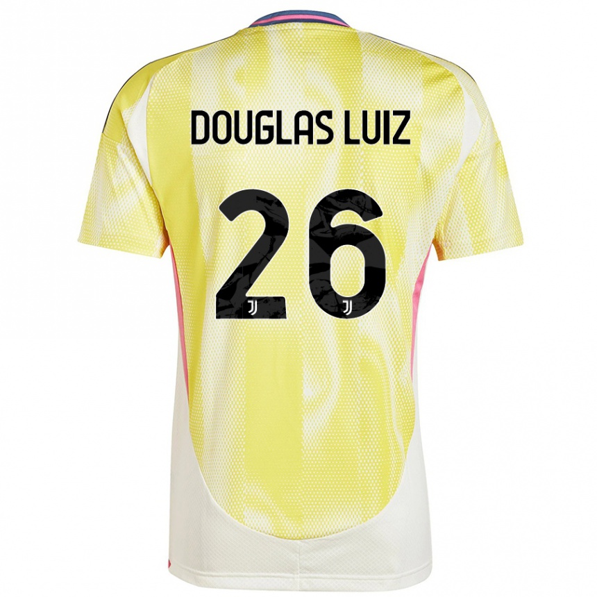 Niño Fútbol Camiseta Douglas Luiz #26 Amarillo Solar 2ª Equipación 2024/25