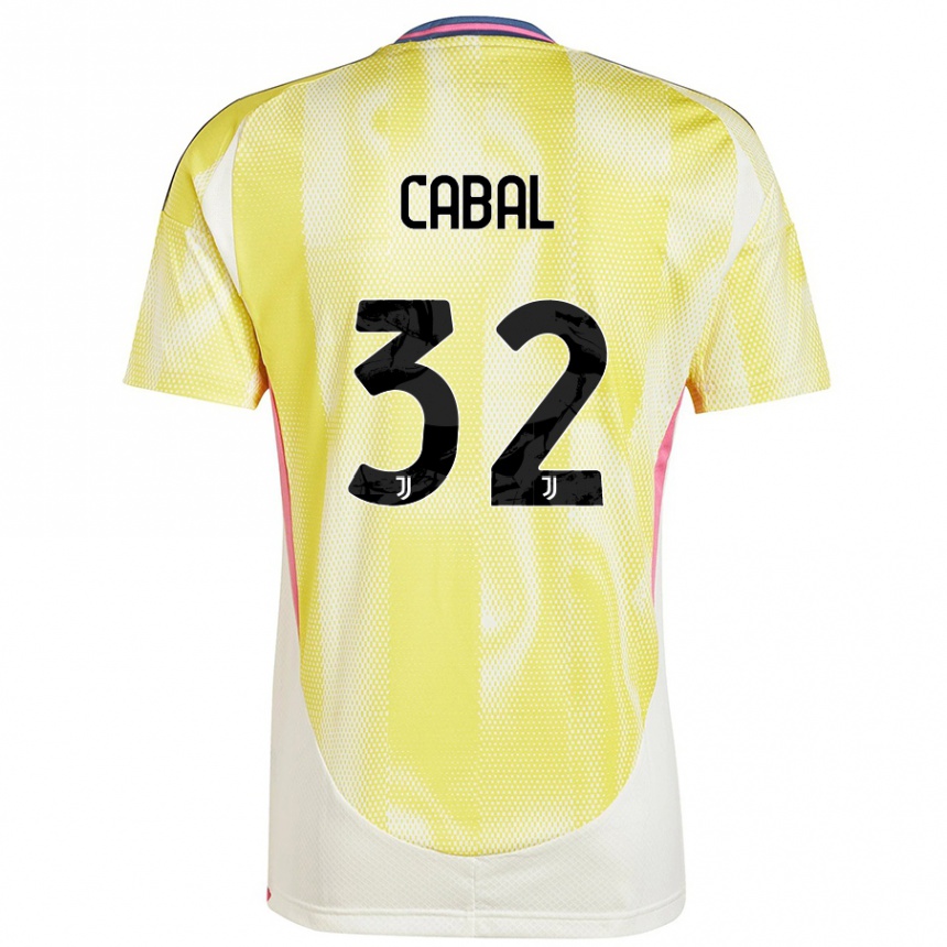 Niño Fútbol Camiseta Juan Cabal #32 Amarillo Solar 2ª Equipación 2024/25