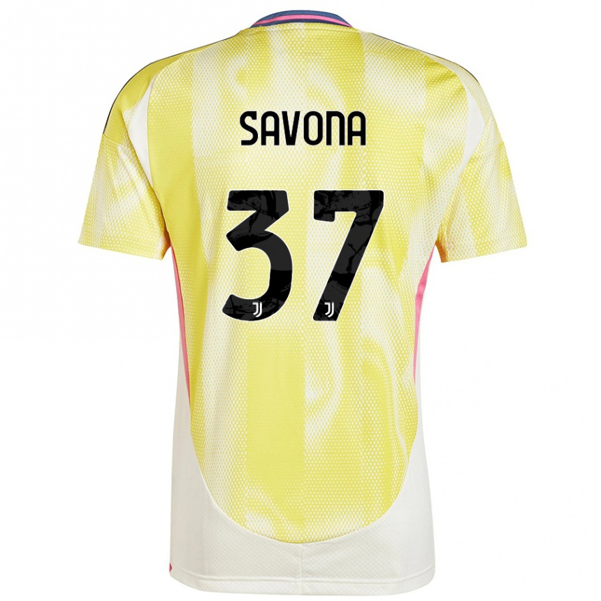 Niño Fútbol Camiseta Nicolo Savona #37 Amarillo Solar 2ª Equipación 2024/25