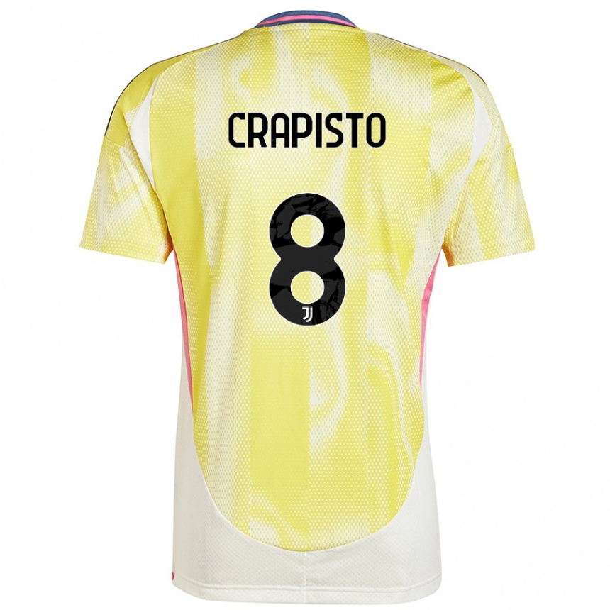 Niño Fútbol Camiseta Francesco Crapisto #8 Amarillo Solar 2ª Equipación 2024/25