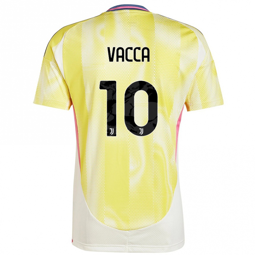 Niño Fútbol Camiseta Alessio Vacca #10 Amarillo Solar 2ª Equipación 2024/25