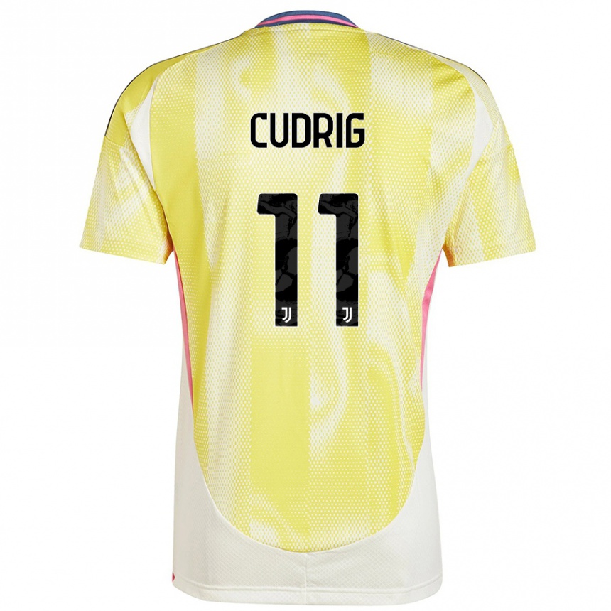 Niño Fútbol Camiseta Nicolò Cudrig #11 Amarillo Solar 2ª Equipación 2024/25