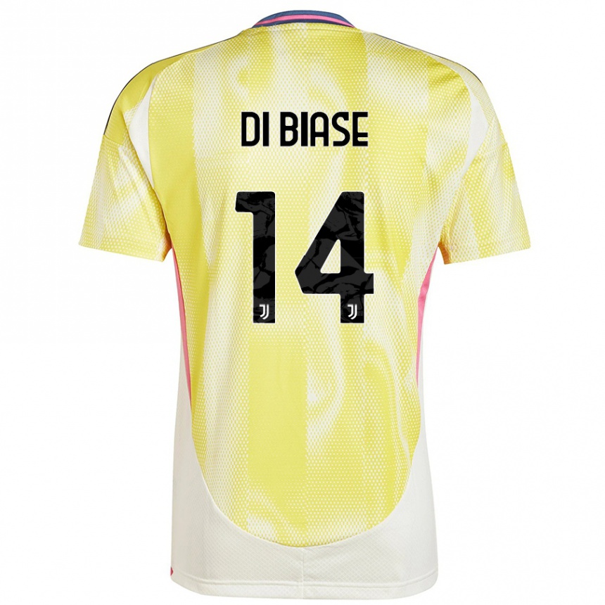 Niño Fútbol Camiseta Gianmarco Di Biase #14 Amarillo Solar 2ª Equipación 2024/25