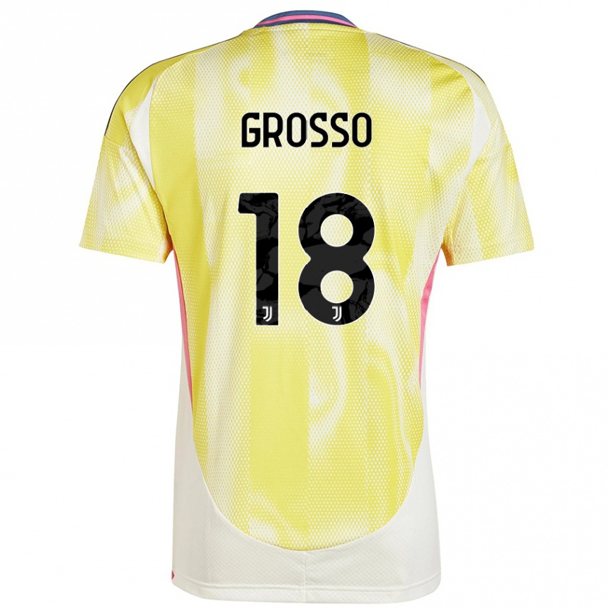 Niño Fútbol Camiseta Filippo Grosso #18 Amarillo Solar 2ª Equipación 2024/25