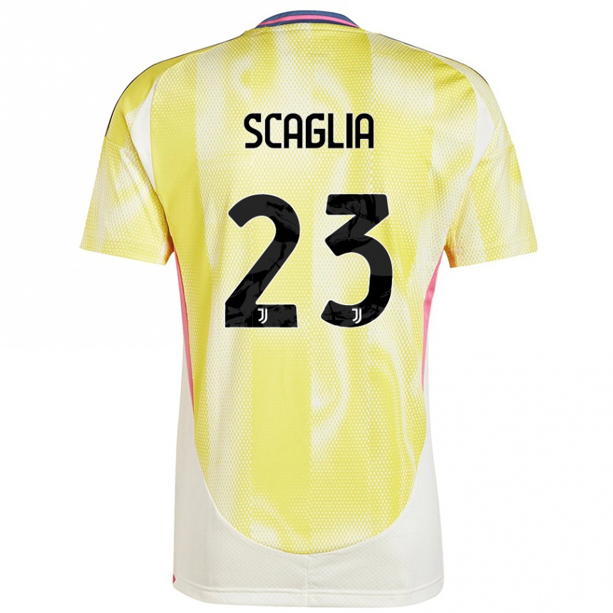 Niño Fútbol Camiseta Filippo Scaglia #23 Amarillo Solar 2ª Equipación 2024/25