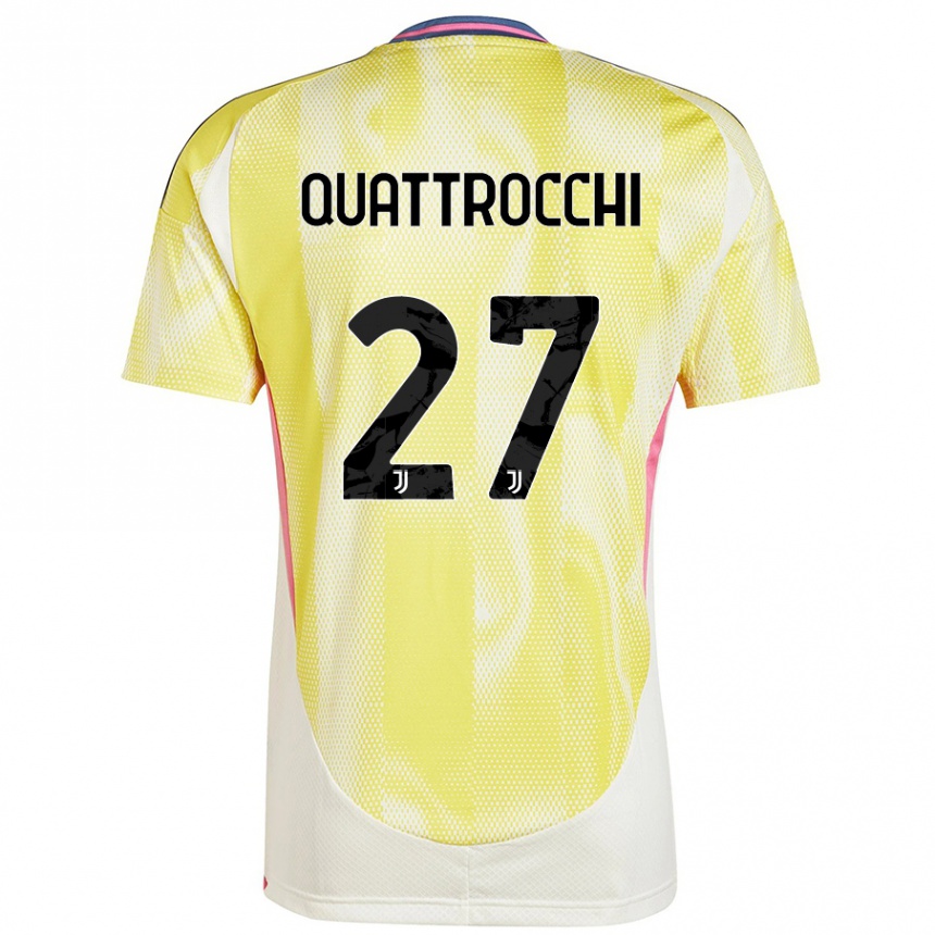 Niño Fútbol Camiseta Juan Ignacio Quattrocchi #27 Amarillo Solar 2ª Equipación 2024/25