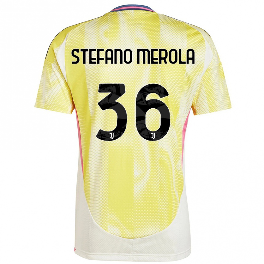 Niño Fútbol Camiseta Antonio Stefano Merola #36 Amarillo Solar 2ª Equipación 2024/25