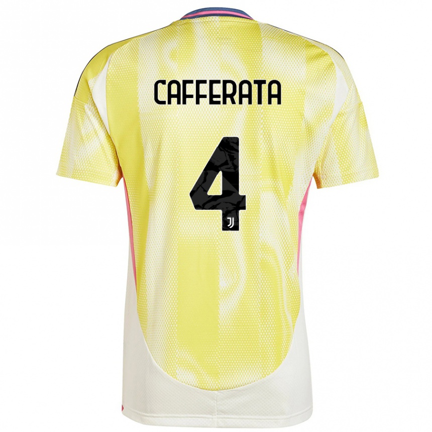 Niño Fútbol Camiseta Federica Cafferata #4 Amarillo Solar 2ª Equipación 2024/25