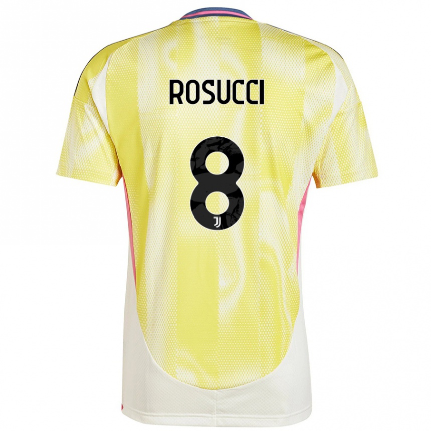 Niño Fútbol Camiseta Martina Rosucci #8 Amarillo Solar 2ª Equipación 2024/25