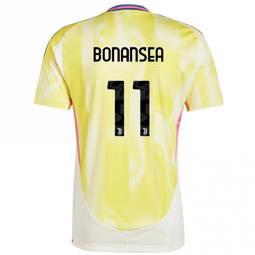 Niño Fútbol Camiseta Barbara Bonansea #11 Amarillo Solar 2ª Equipación 2024/25