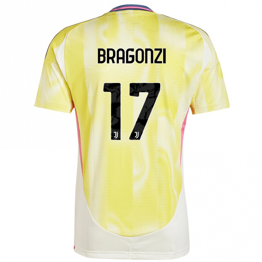 Niño Fútbol Camiseta Asia Bragonzi #17 Amarillo Solar 2ª Equipación 2024/25