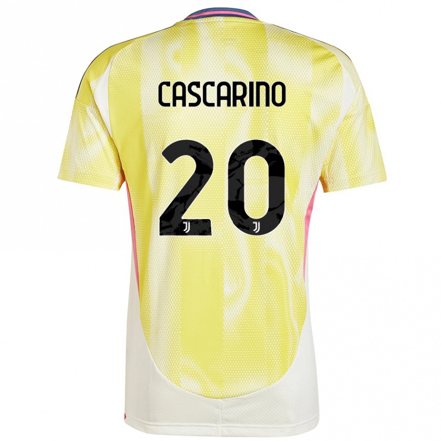 Niño Fútbol Camiseta Estelle Cascarino #20 Amarillo Solar 2ª Equipación 2024/25