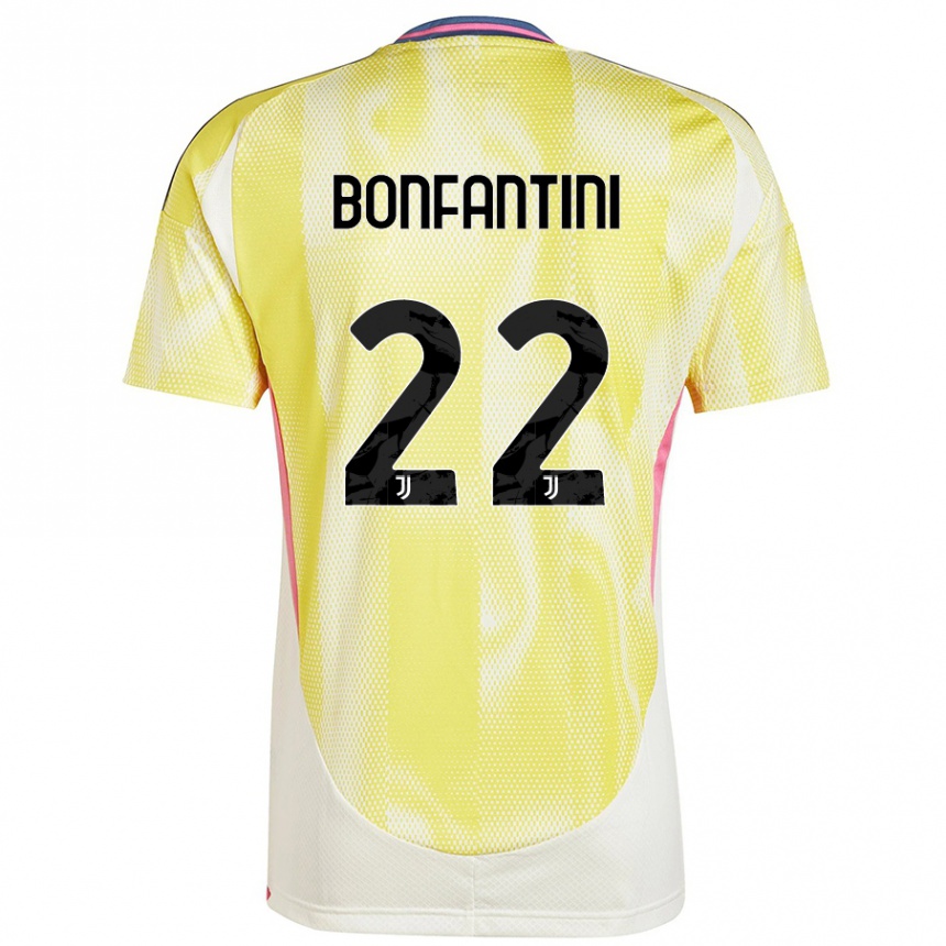 Niño Fútbol Camiseta Agnese Bonfantini #22 Amarillo Solar 2ª Equipación 2024/25