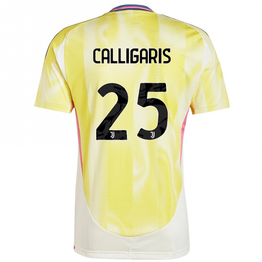 Niño Fútbol Camiseta Viola Calligaris #25 Amarillo Solar 2ª Equipación 2024/25